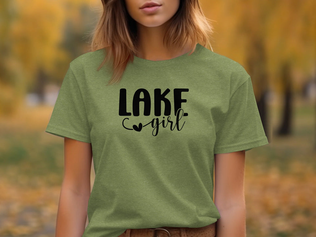 Lake Heart Girl Graphic Summer Vacation Outfit T-Shirt