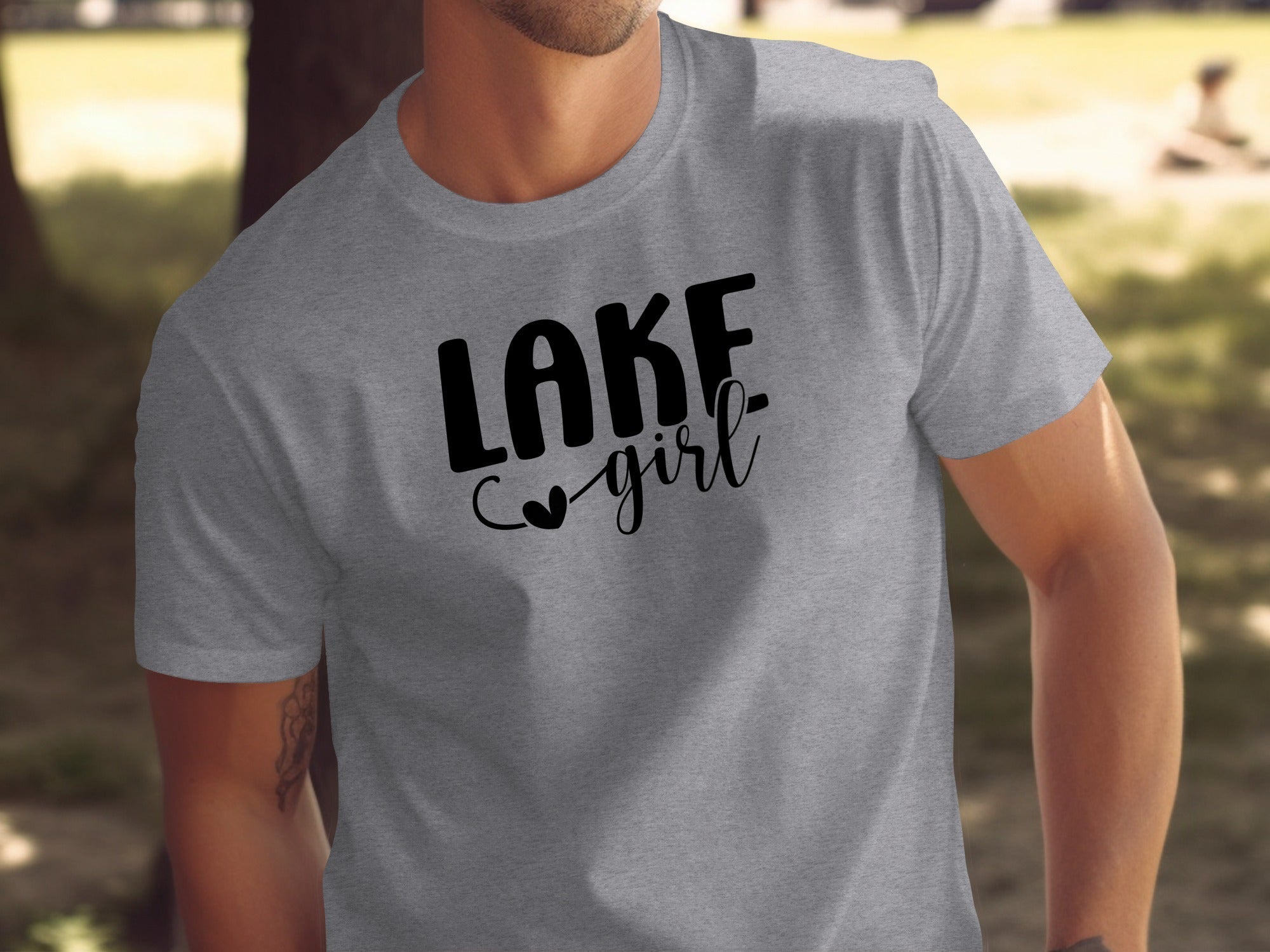 Lake Heart Girl Graphic Summer Vacation Outfit T-Shirt