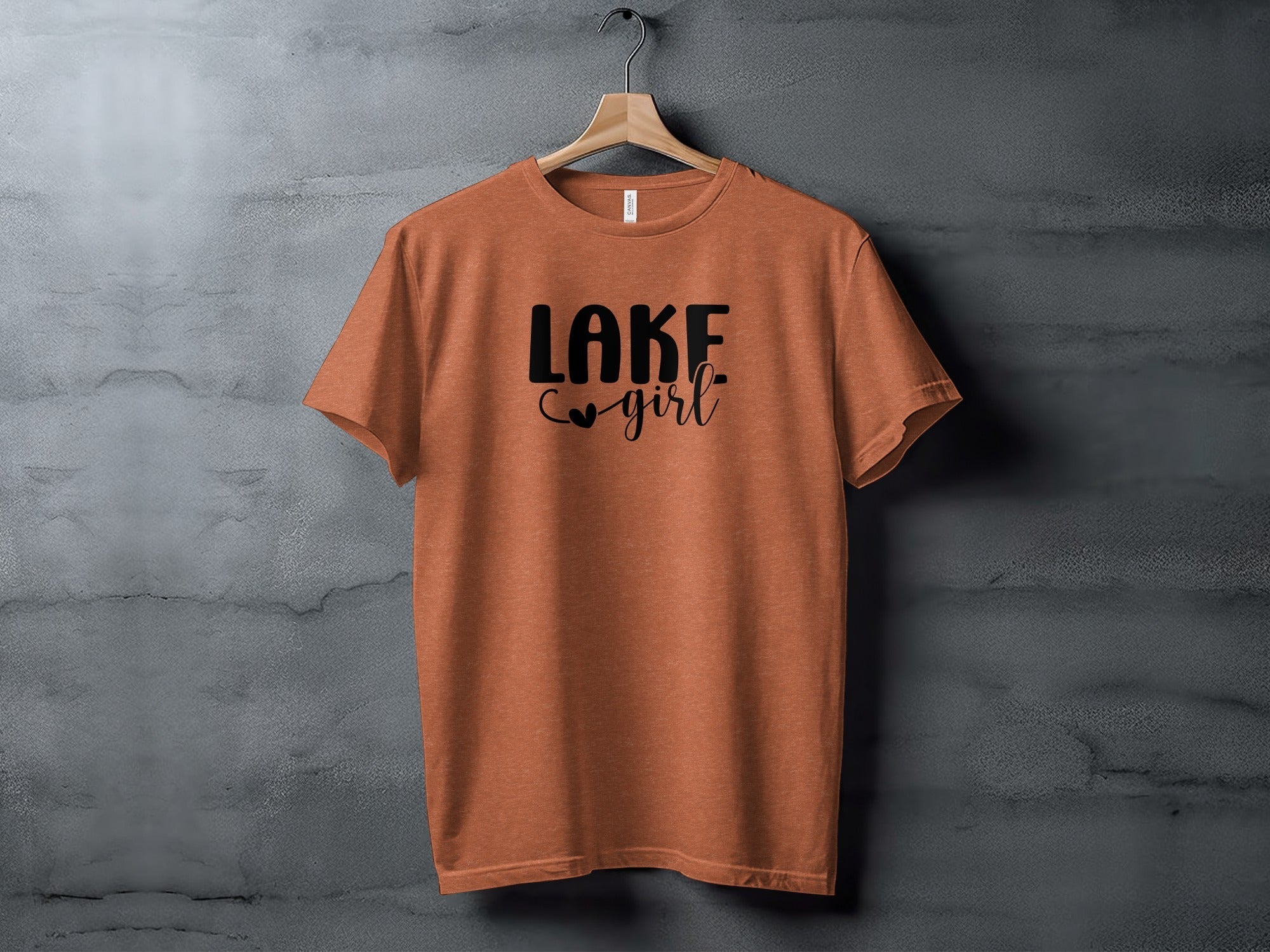 Lake Heart Girl Graphic Summer Vacation Outfit T-Shirt