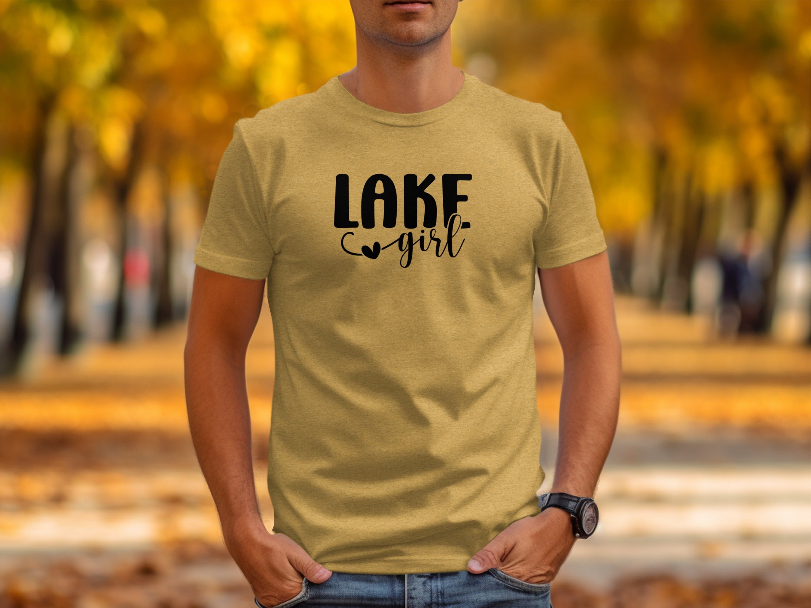 Lake Heart Girl Graphic Summer Vacation Outfit T-Shirt