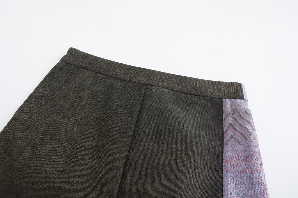 Dan Denim Patch Mini Skirt