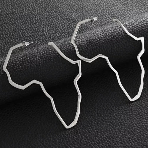 African Map Outline Drop Earrings