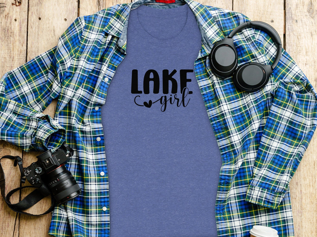 Lake Heart Girl Graphic Summer Vacation Outfit T-Shirt